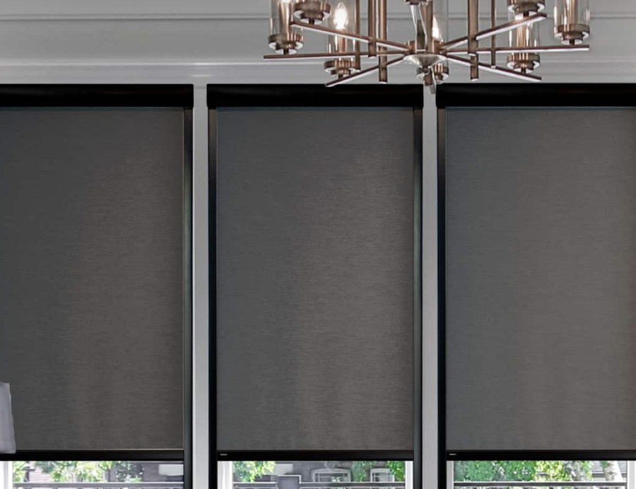 Commercial roller shades installation
