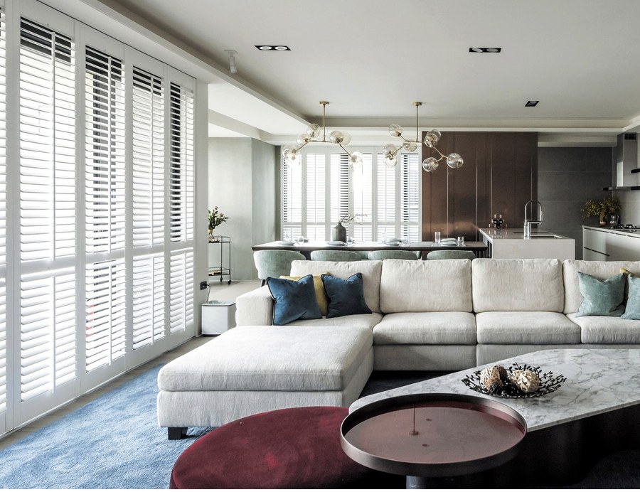 White plantation shutters